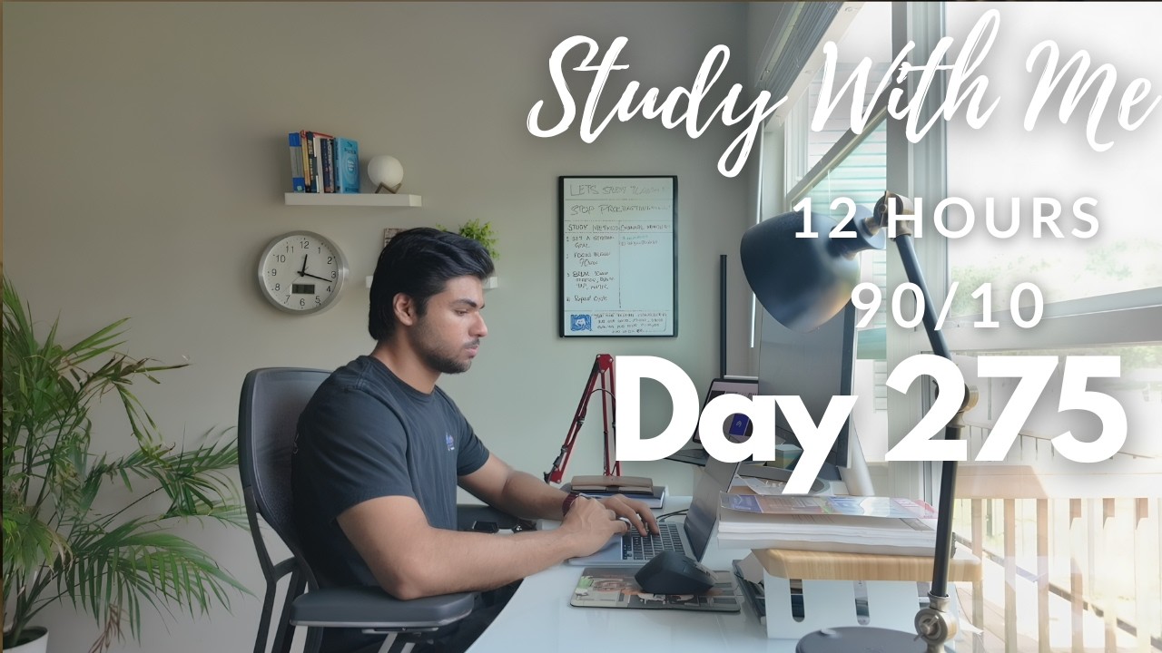 12 Hour Live Study With Me|Medical Student| 90/10 Pomodoro| Rain Sounds🌧️|Day 276