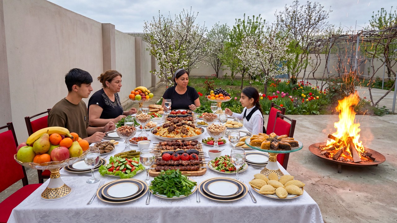 One Woman Prepares Traditional Azerbaijani Holiday Meal Completely Alone