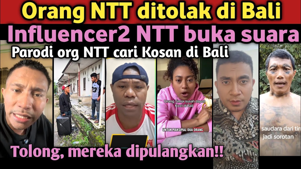 Orang NTT ditolak Nge-kos/Ngontrak di Bali, Influencer2 NTT buka suara, Meresahkan!