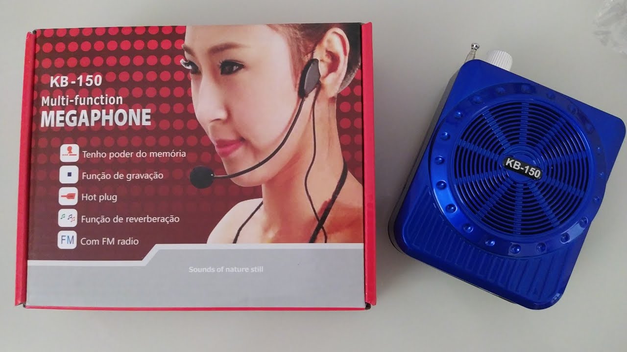 Review do Megaphone com amplificador, rádio FM e USB modelo KB-150 da Shopee