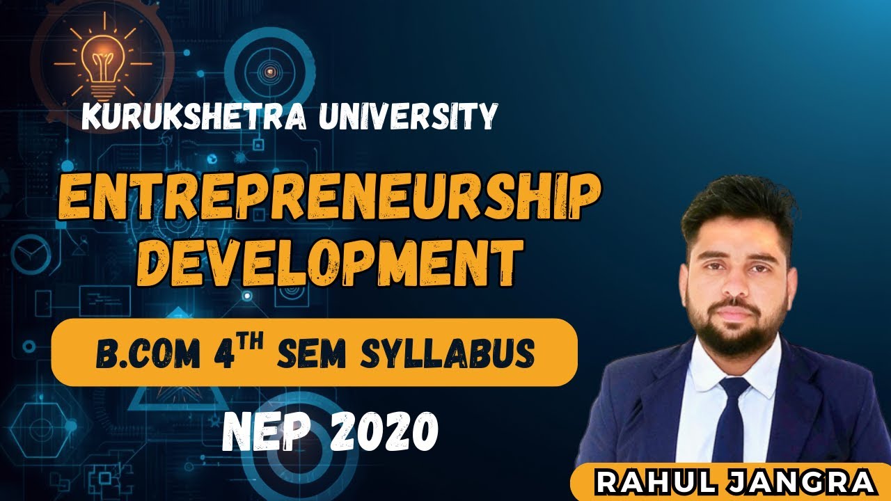 Entrepreneurship Development Syllabus | Kuk B.Com 4th Sem Syllabus | Kurukshetra University | EC |RJ