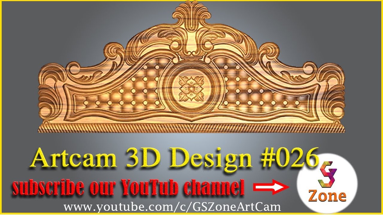 Headboard Design Part -3 Final | Artcam 3D Design #026 | By- GS Zone