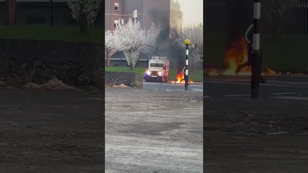 Loyalist rioters in Newtownabbey
