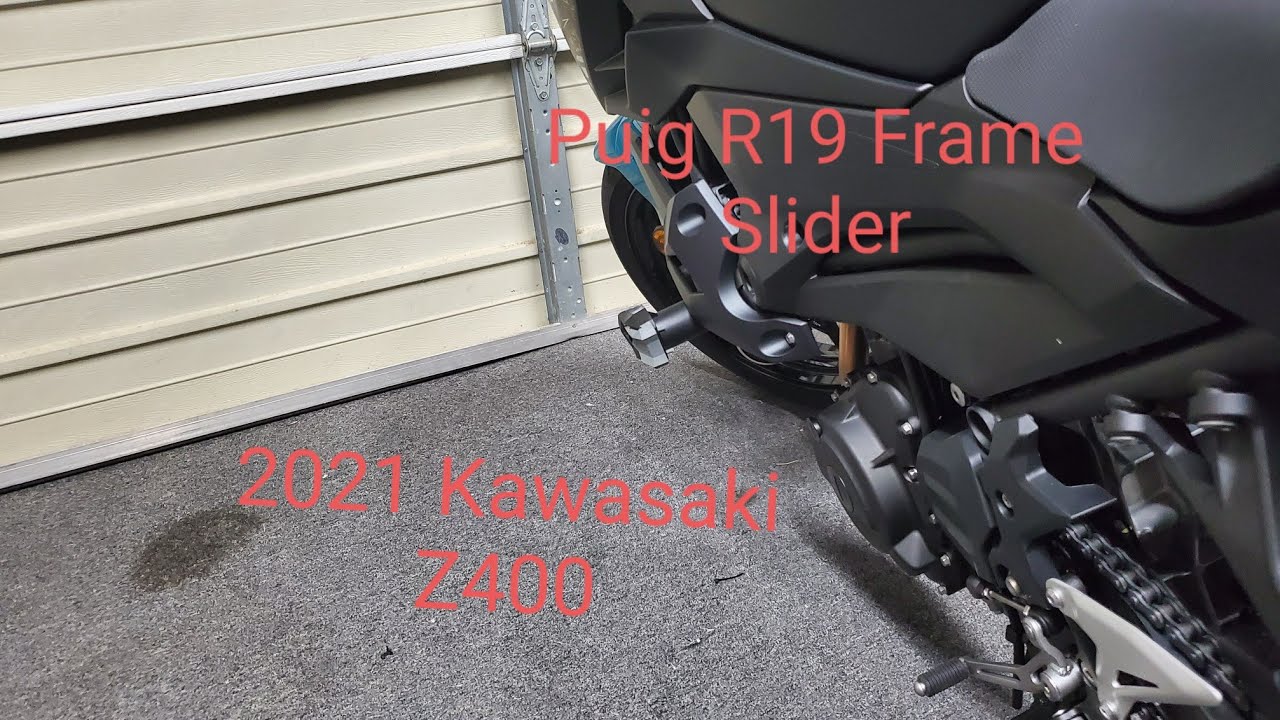 Puig R19 Frame Sliders for Kawasaki Z400 Install