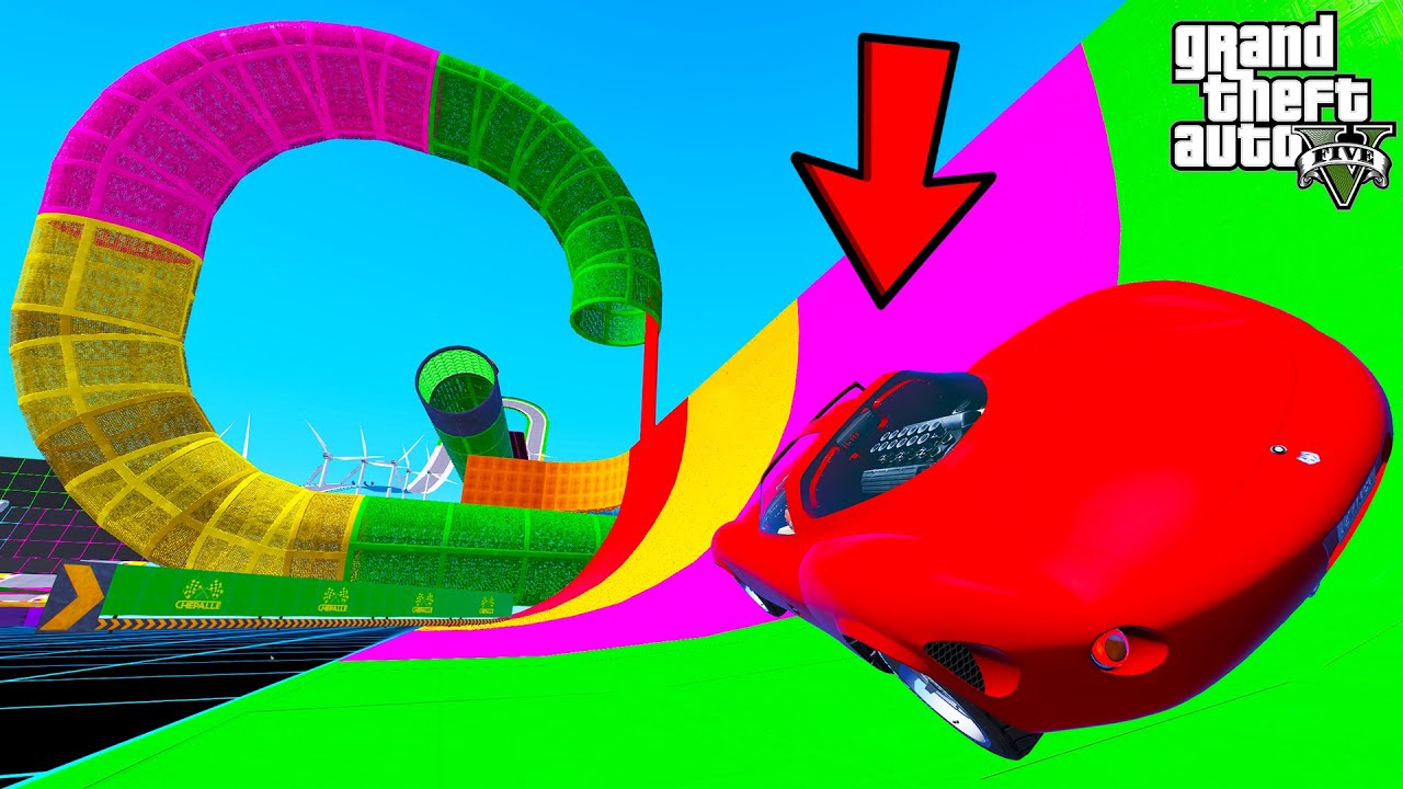 FRANKLIN TRIED WALLRIDE TUNNEL COMBO PARKOUR RAMP CHALLENGE GTA 5 | SHINCHAN and CHOP
