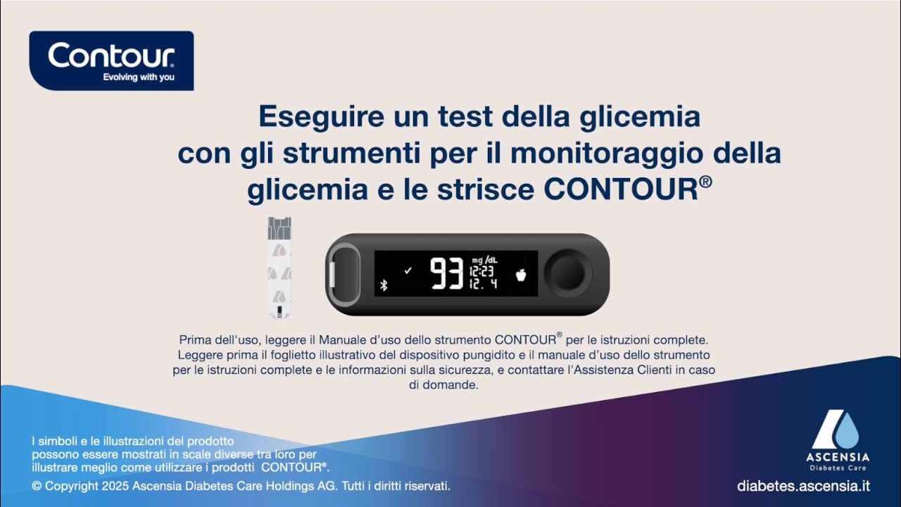 Eseguire un test della glicemia con gli strumenti e le strisce CONTOUR® (S)