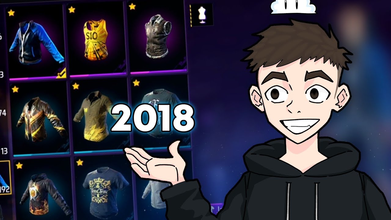 MOSTRANDO MINHA CONTA NO FREE FIRE DE 2018 (COMPLETO)