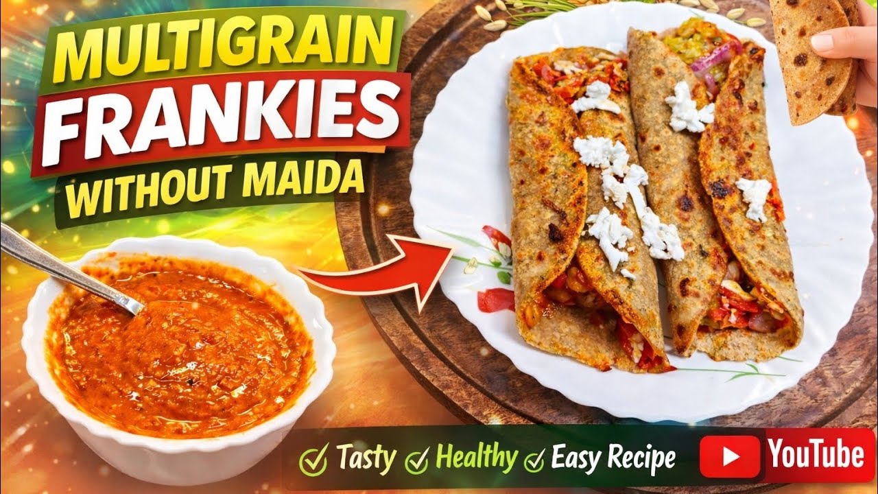 🔥 Multigrain Frankie Without Maida | 10 Min Healthy & Super Tasty 😋Snack Recipe