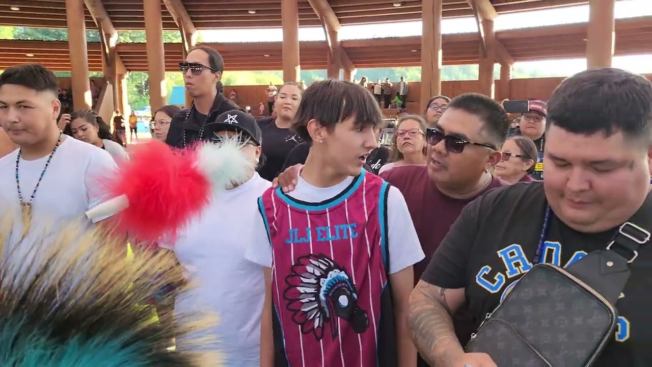 Opie Day leads Grande Ronde Pow-wow singers in Song!