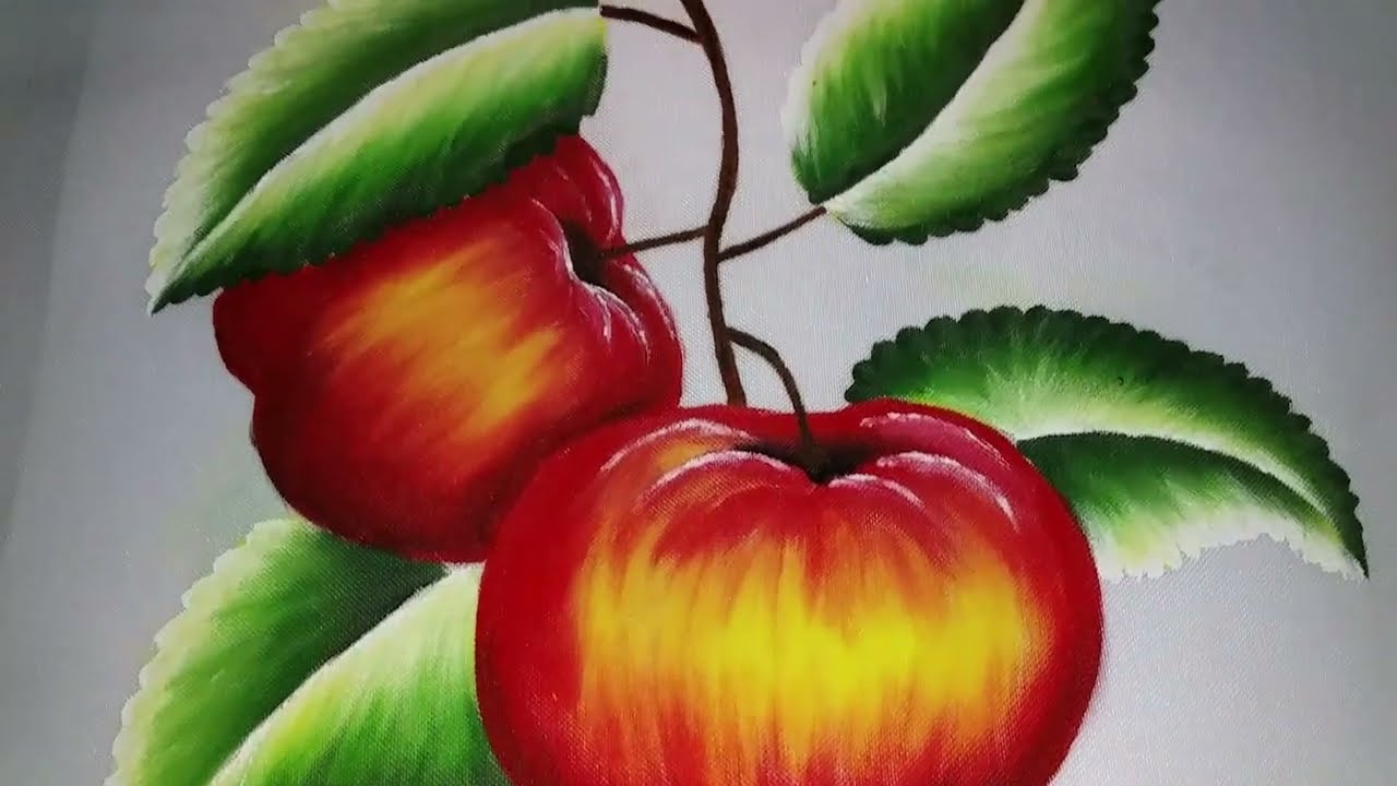 ¿Cómo pintar hojas de la manzana? /How to paint apple leaves?