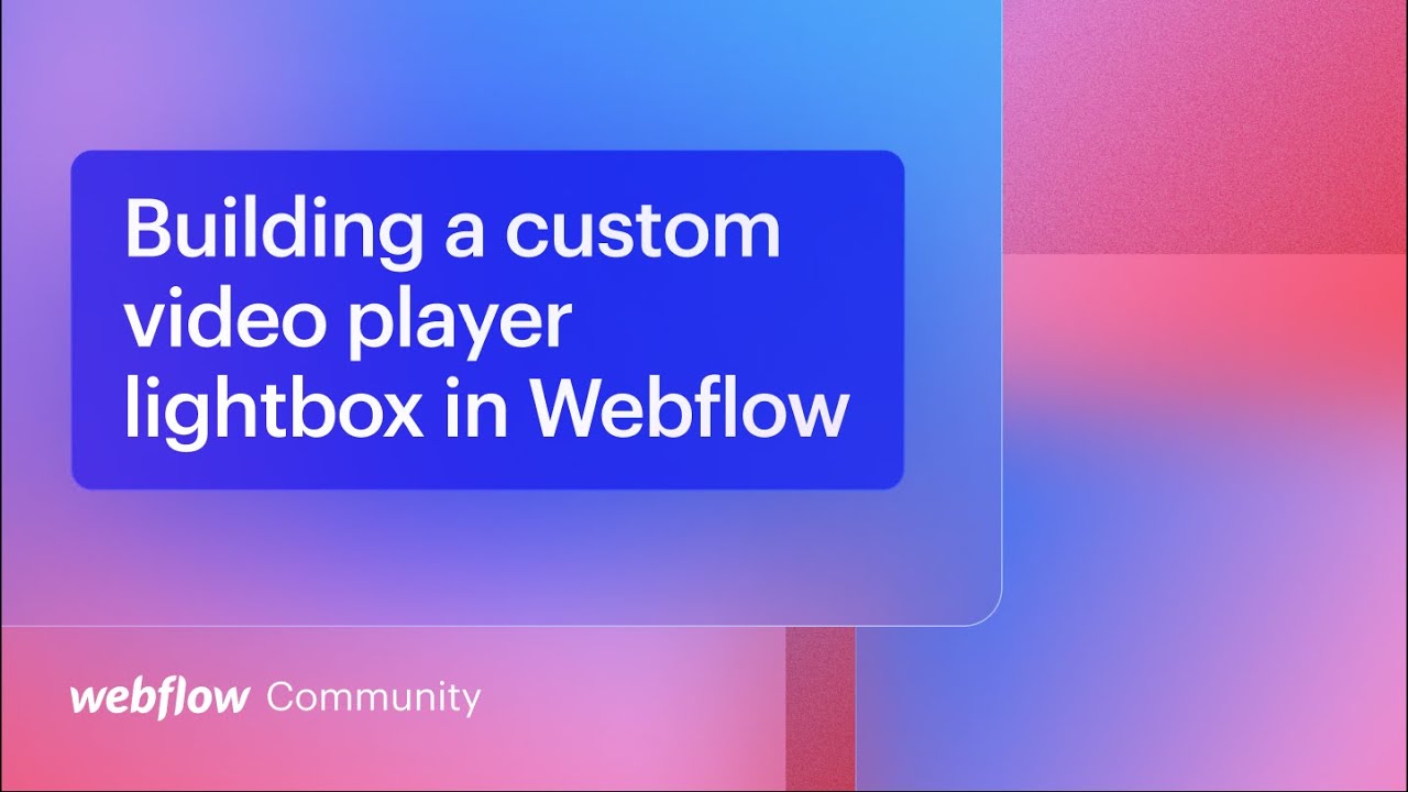 How to create a slick video player lightbox similar to SpaceX &mdash; Webflow livestream tutorial