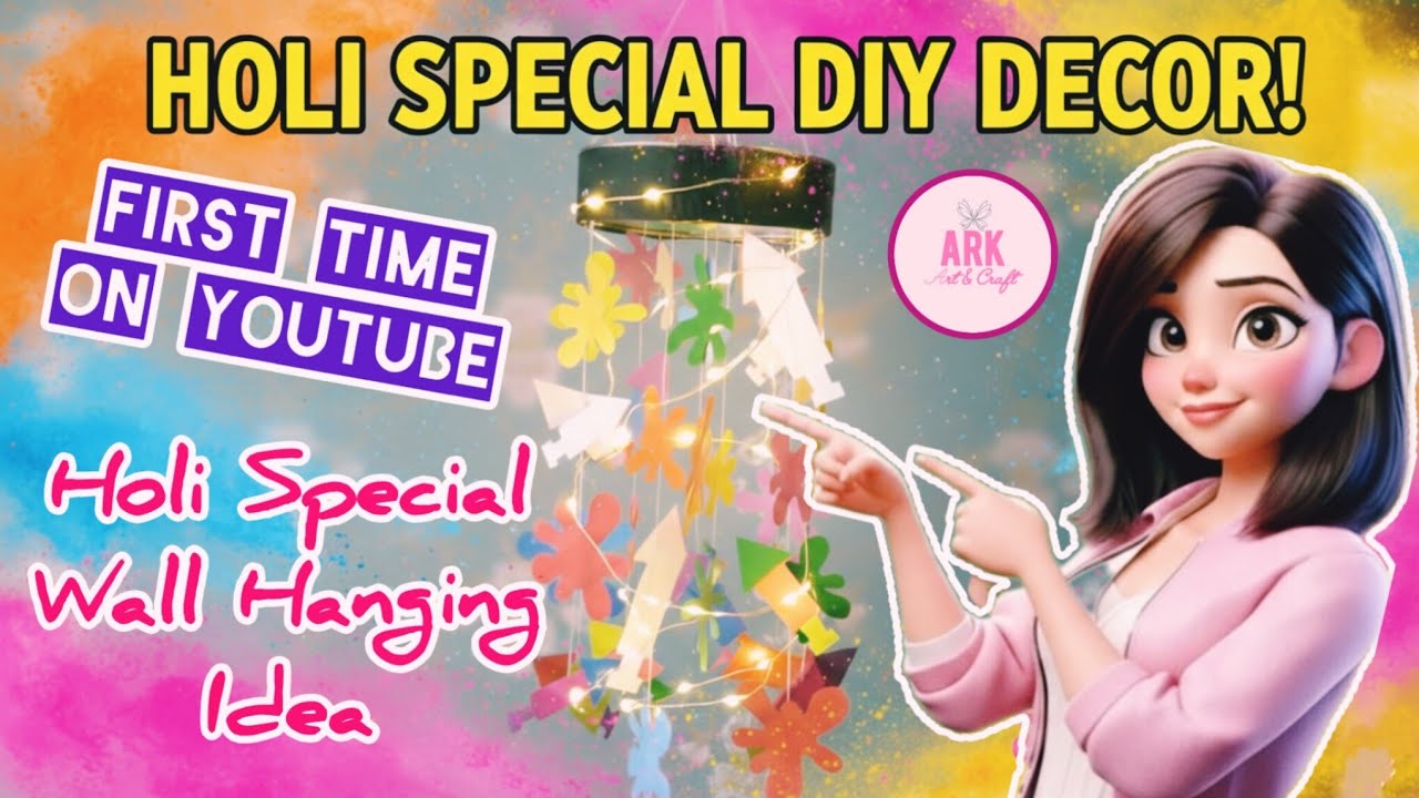 😱UNIQUE Holi Decoration Idea💡You’ve NEVER Seen Before! 🎨✨ (Easy DIY) : 👩🏻‍🎨ARK Art and Craft💖
