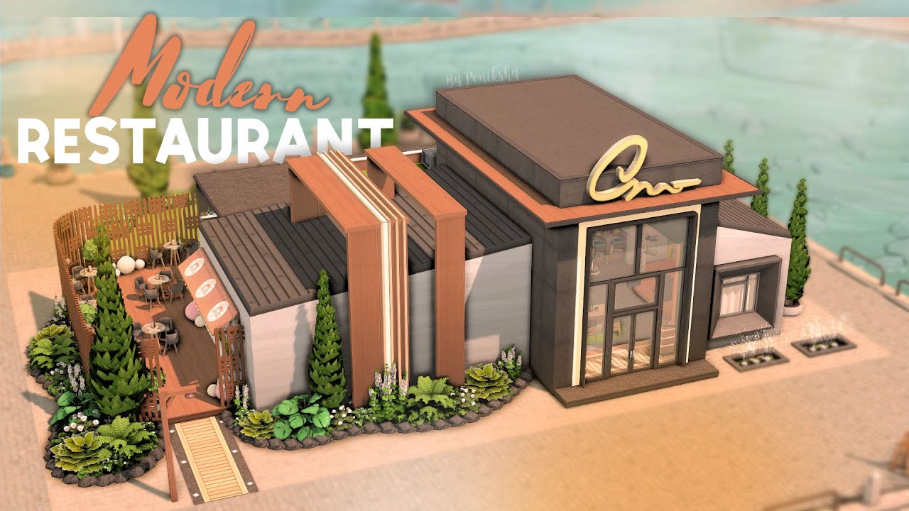 Современный ресторан 🥂💖 // Строительство The Sims 4 NO CC