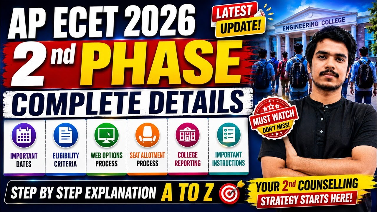 AP ECET 2026 2nd Phase Counselling Complete Details | Web Options to College Reporting
