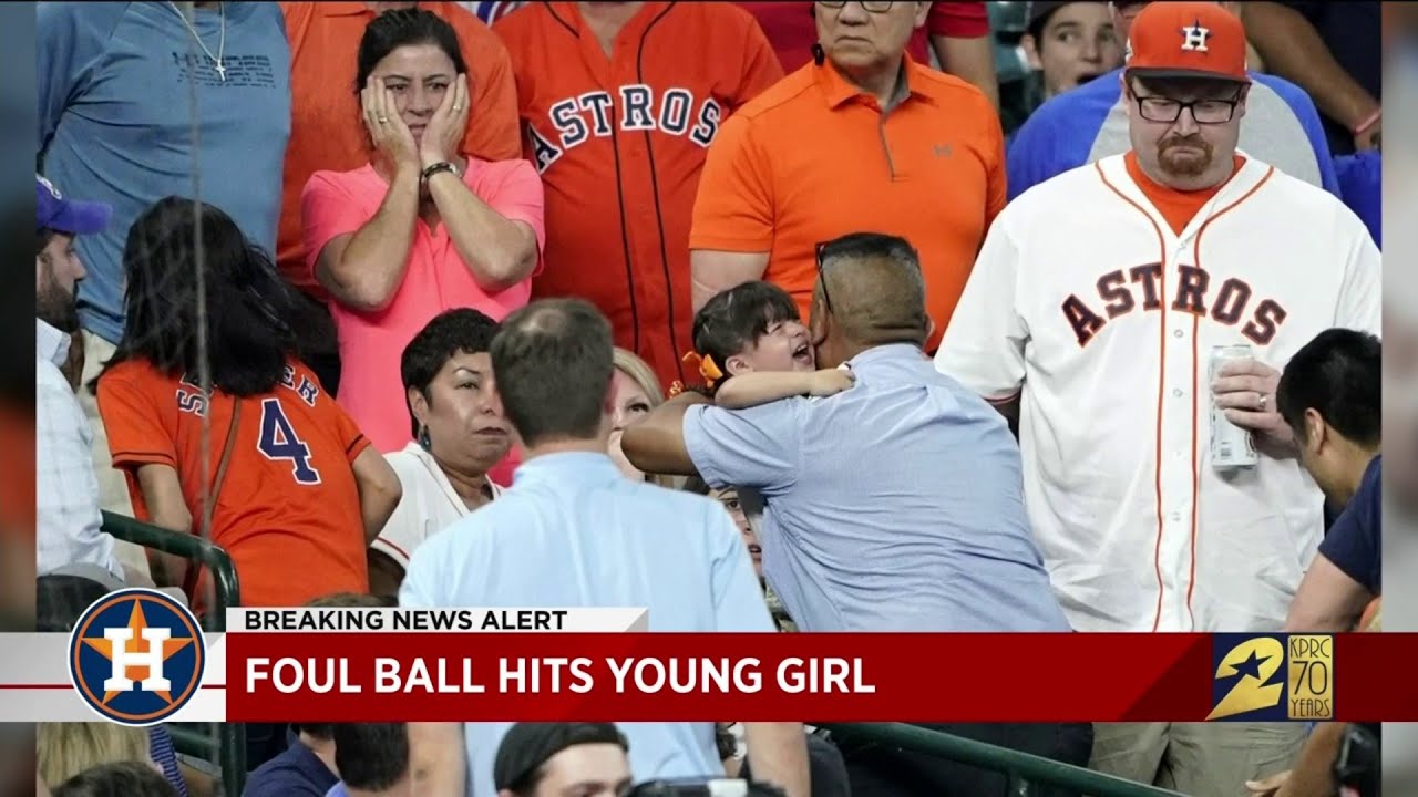 Foul ball hits young girl