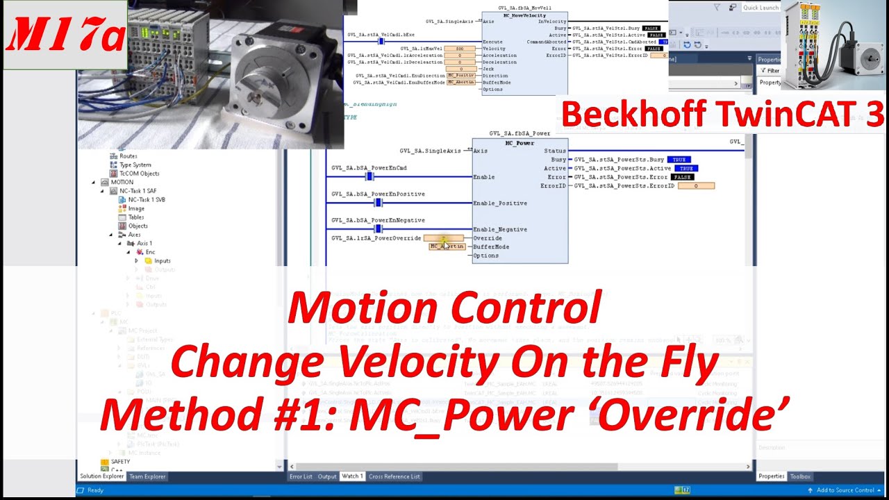 MB17a. [TwinCAT 3 NC]  Changing Velocity On the Fly Via Override of MC_Power [20/20]