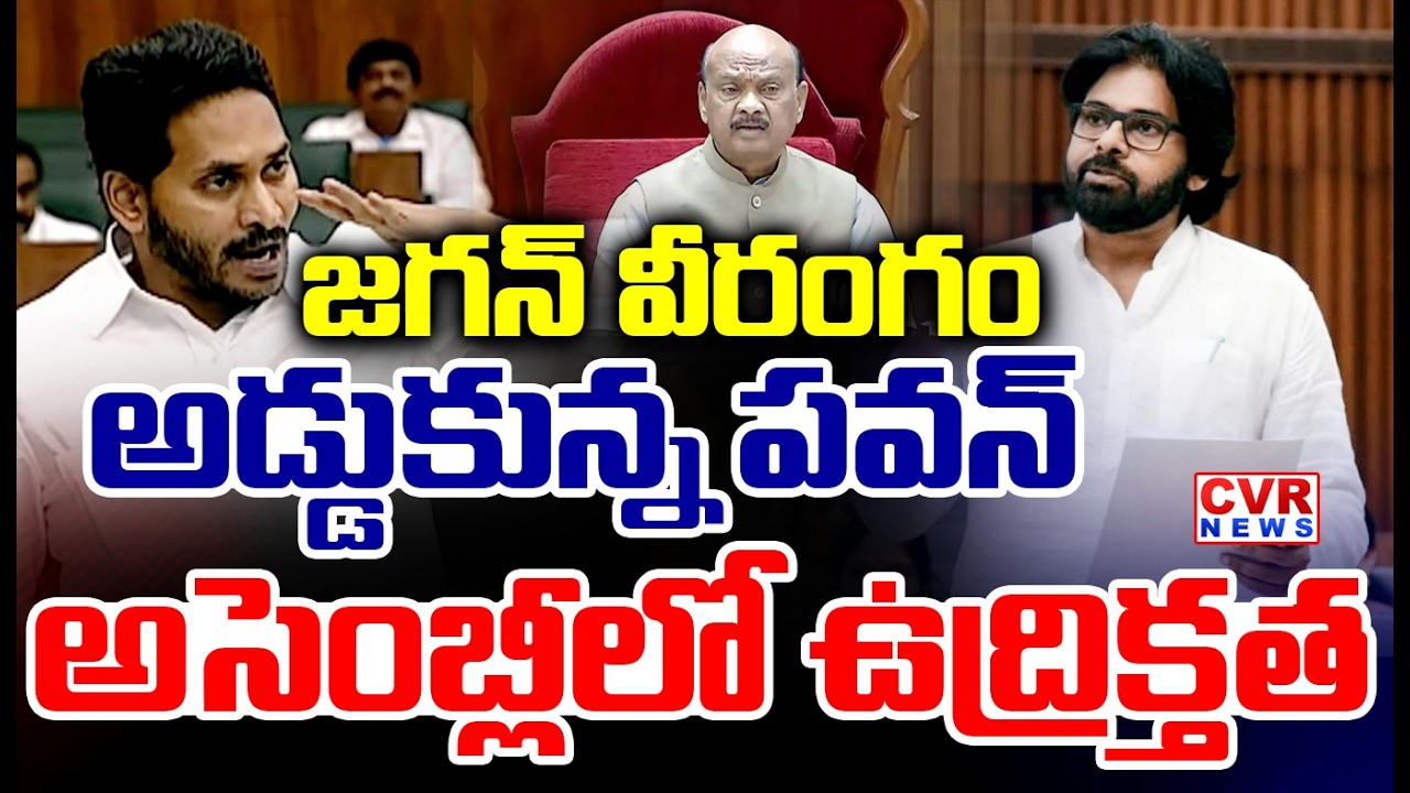LIVE⭕అసెంబ్లీలో జగన్ వీరంగం..అడ్డుకున్న పవన్ | YS Jagan VS DY CM Pawan Kalyan In Assembly | CVR News