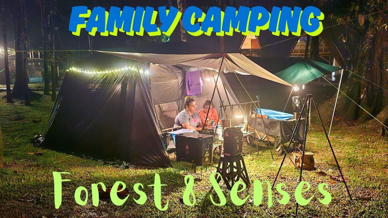 #19 Family Camping at Forest 8 Senses. Lots of rain. Beautiful shallow river. KZM Oscar Tent.