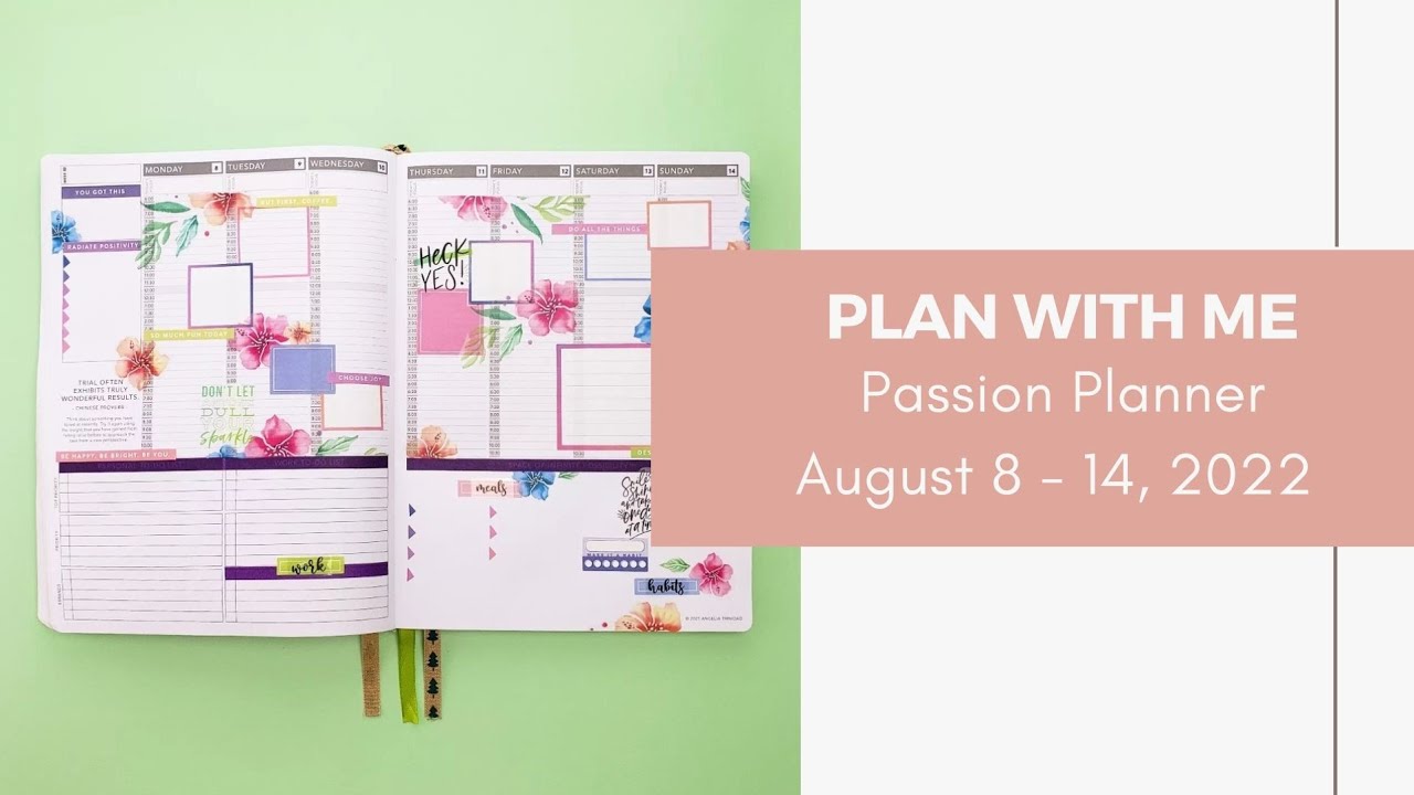 Plan With Me ** Passion Planner ** August 8 - 14, 2022