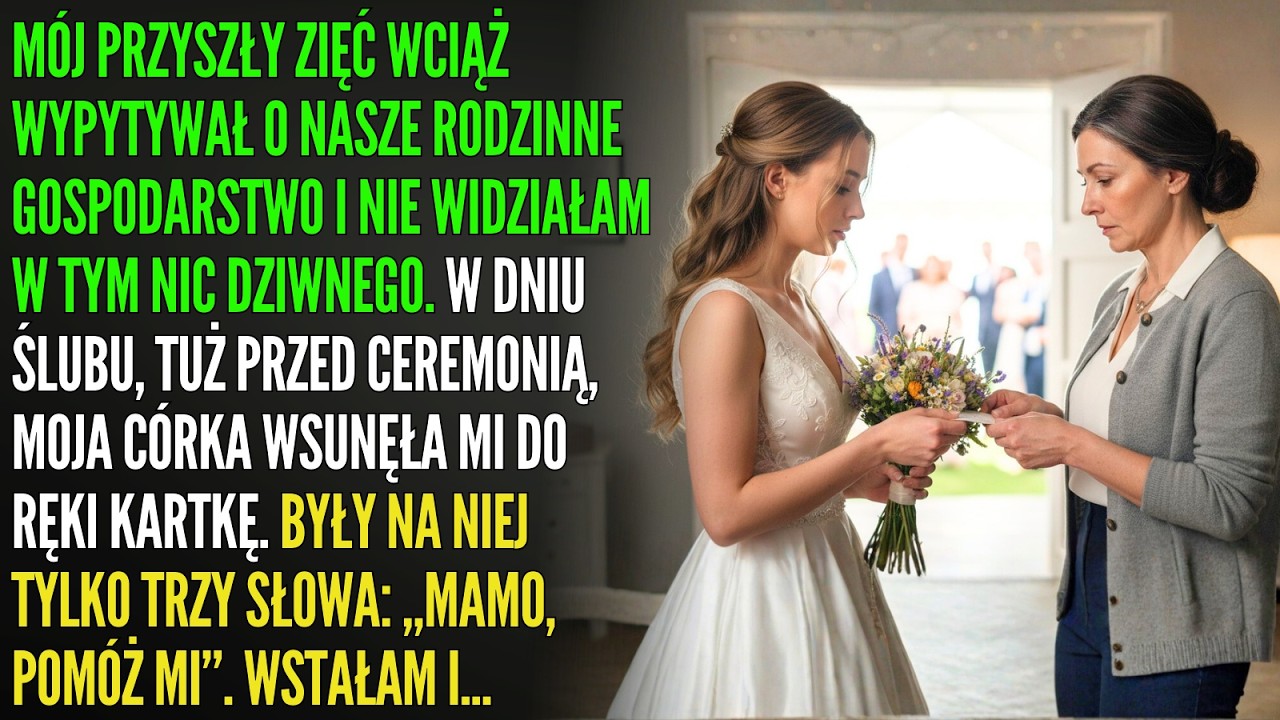 W dniu ślubu córka wsunęła mi karteczkę z bukietu: „Mamo, pomóż mi” — i zamarłam