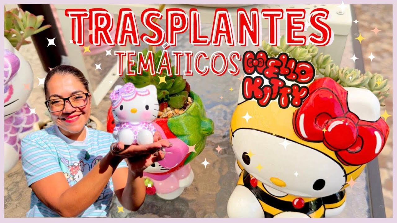 TRASPLANTE DE SUCULENTAS TEMATICAS | HELLO KITTY HERMOSO