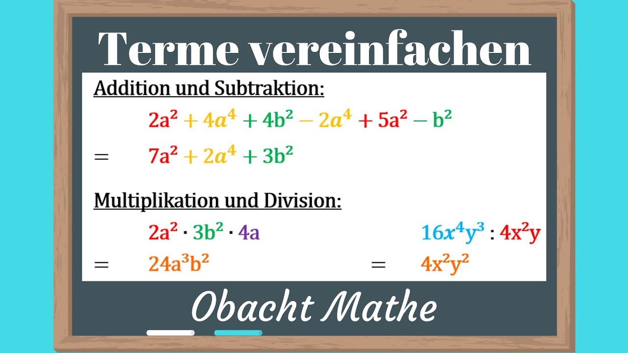 Terme vereinfachen und zusammenfassen | genial einfach & schnell erklärt | ObachtMathe
