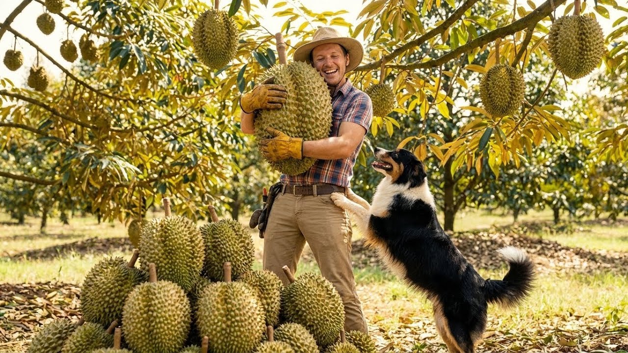 Durian Harvest Day — Clearing the Overgrown Farm and Collecting Giant Fruits