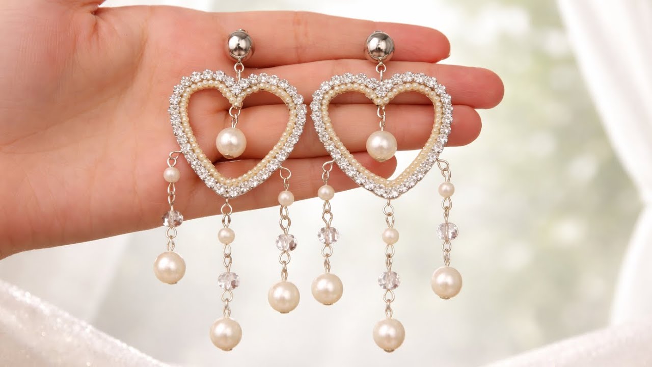 You Won&rsquo;t Believe How Beautiful These DIY Earrings Turned Out 😍#diy #youtube #earrings 