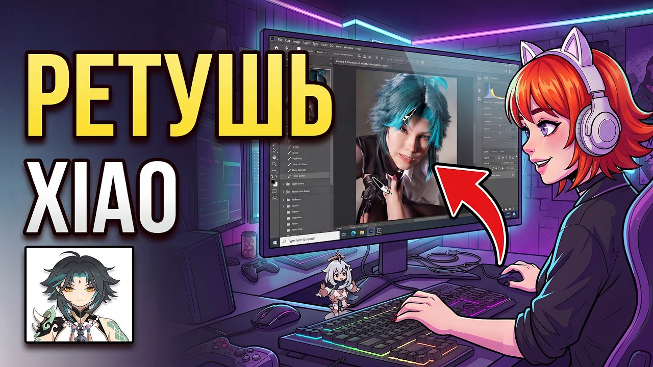Обрабатываем фотки Сяо из Genshin Impact