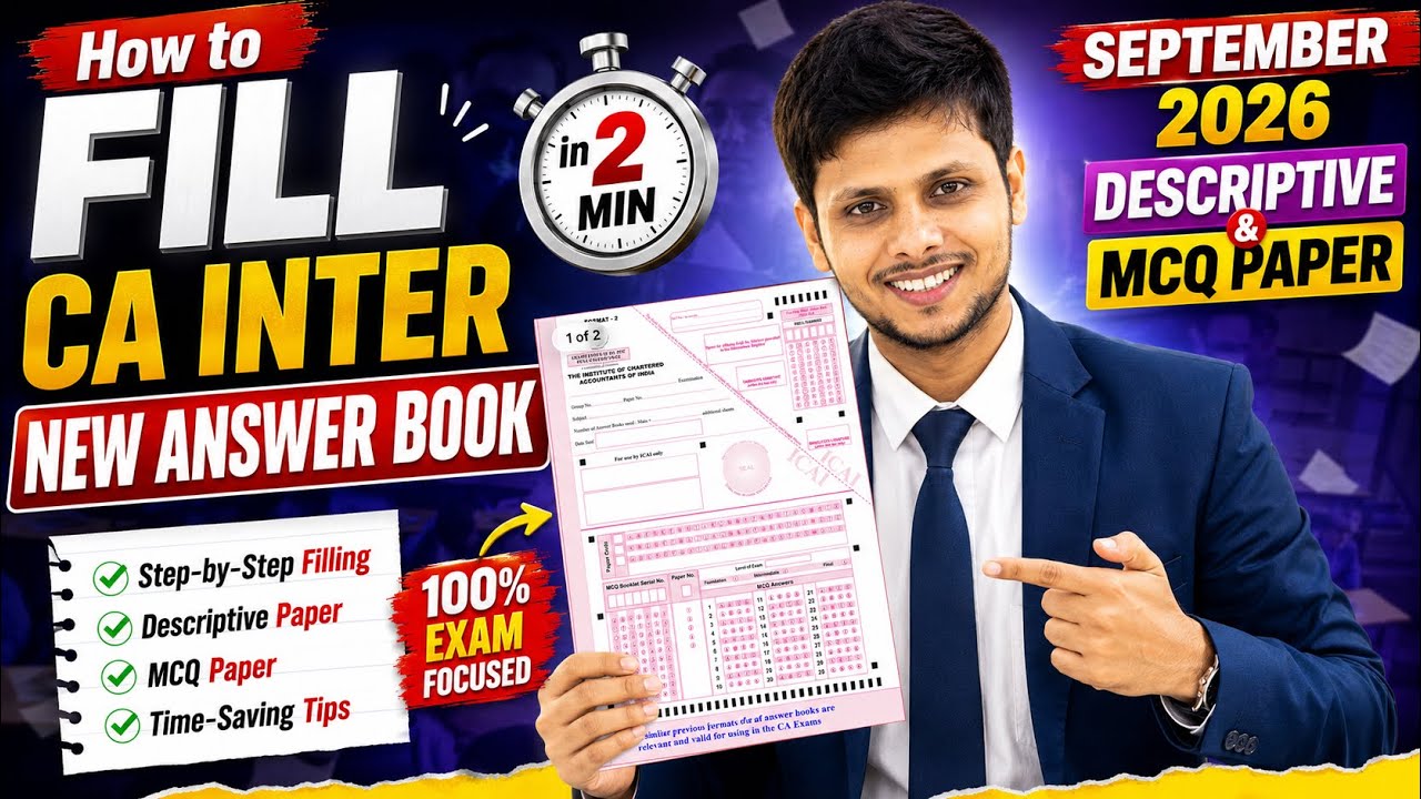 How to Fill CA Intermediate New Answer Book in 2 Minutes | September 2026 | Descriptive & MCQ
