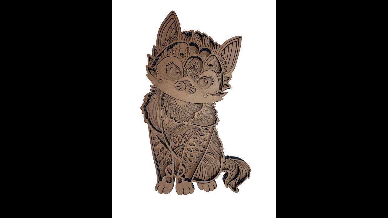 Gatito Multicapa MDF corte láser, corte, sellado y pintura