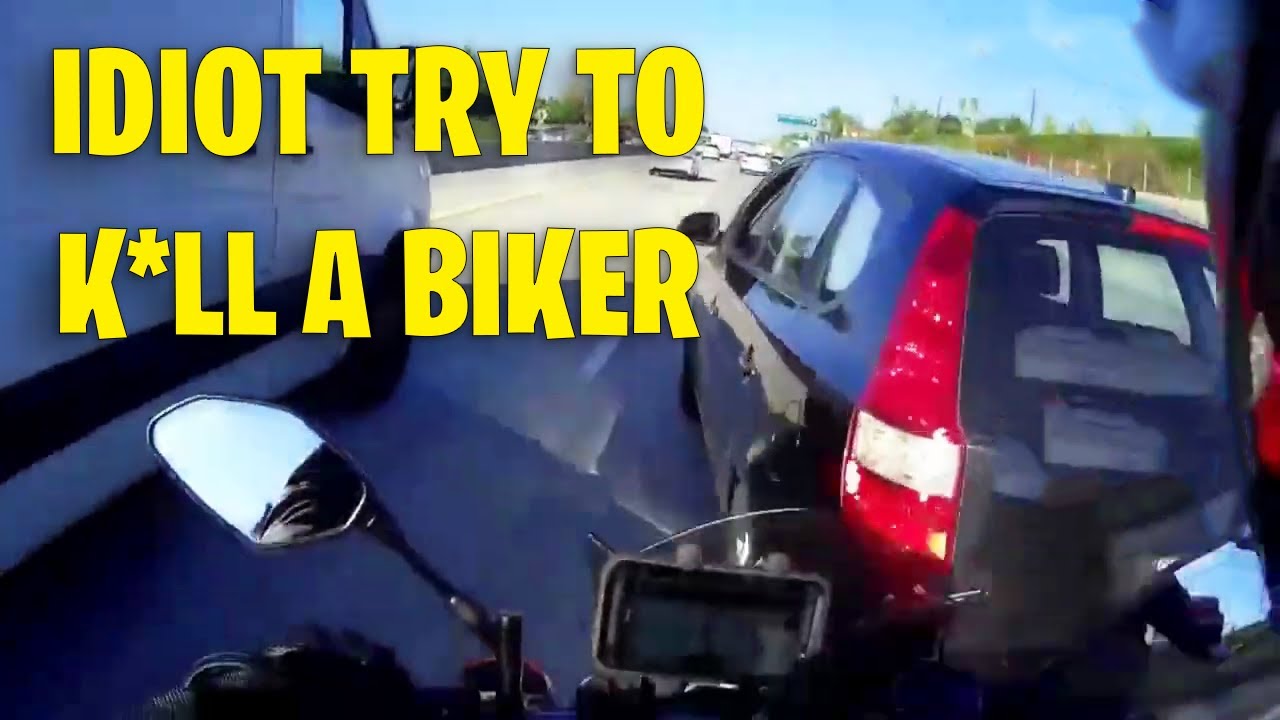 IDIOT TRY TO KlLL A BIKER