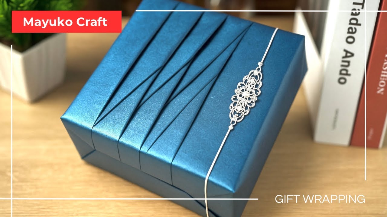 Elegant Gift Wrapping ASMR | No Talking, No Music | DIY Pleated Wrap with Beads
