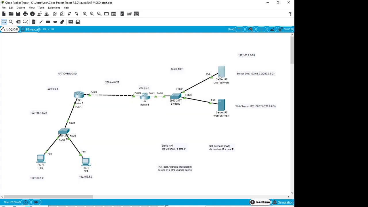 👉🏻Nat Estático, Overload y PAT Configuración fácil (CCNA)