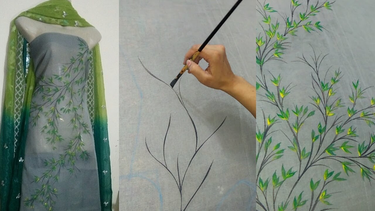 Free hand painting on fabric
