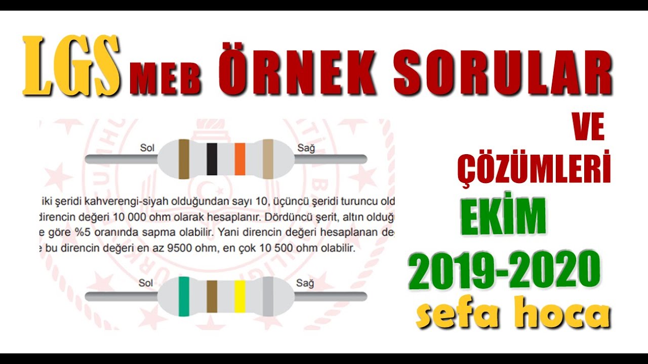2019-2020 MEB EKİM AYI LGS ÖRNEK SORULARI