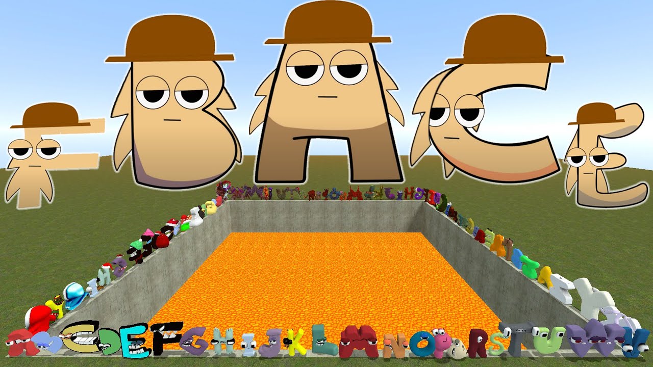 SPARTAN KICKING ALPHABET LORE FAMILY in LAVA HOLE Garry's Mod