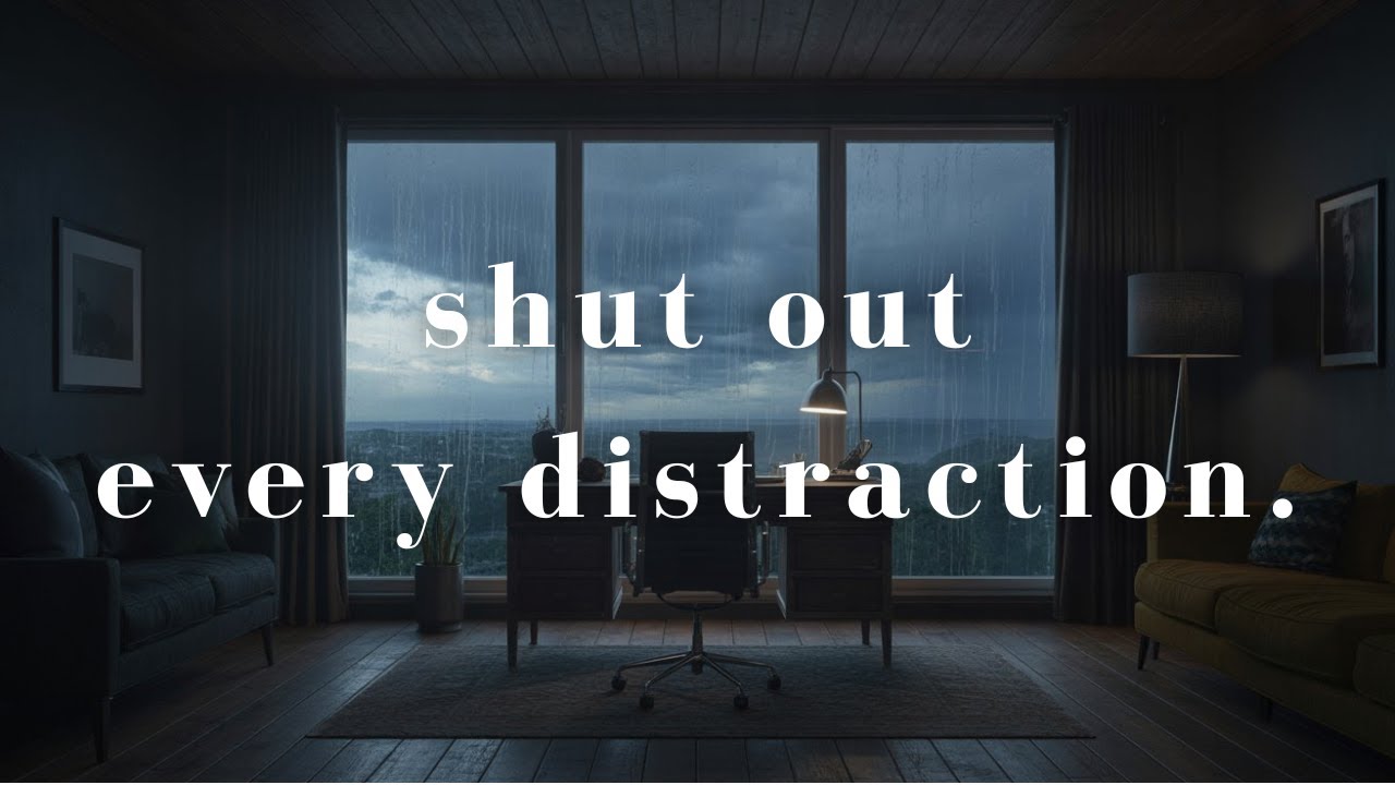 Storm Focus Mode — Rain & Music for Intense Concentration (1 Hour)