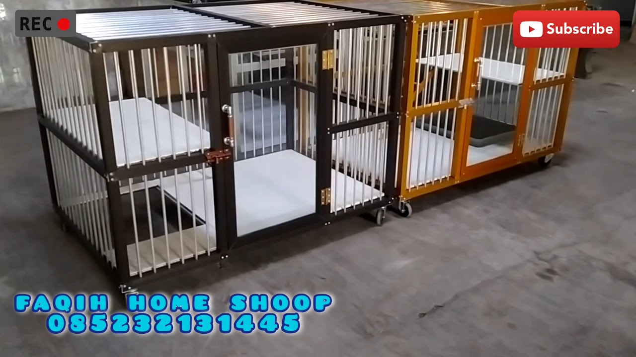 Kandang kucing alumunium gold VS black mate