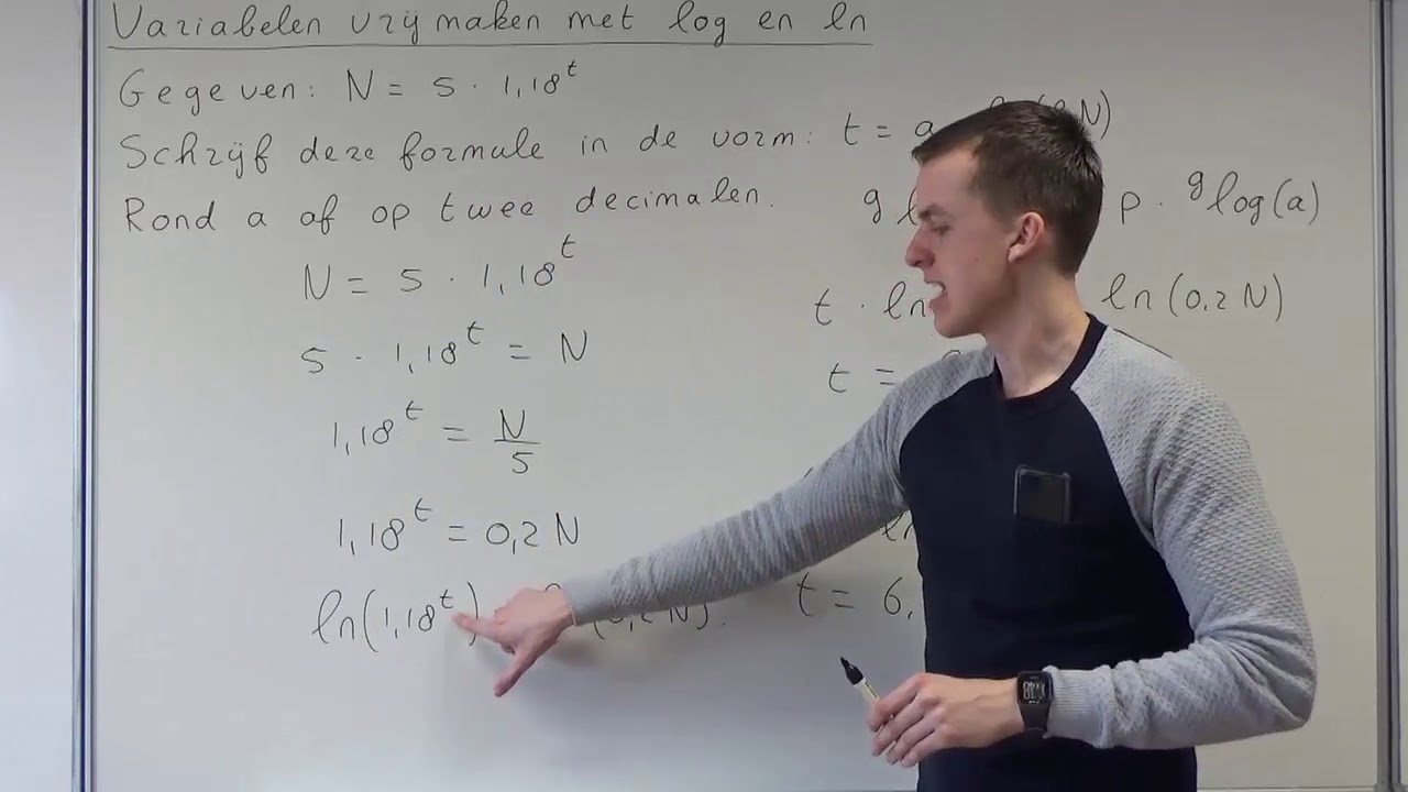Variabelen vrijmaken met log en ln (VWO wiskunde A)