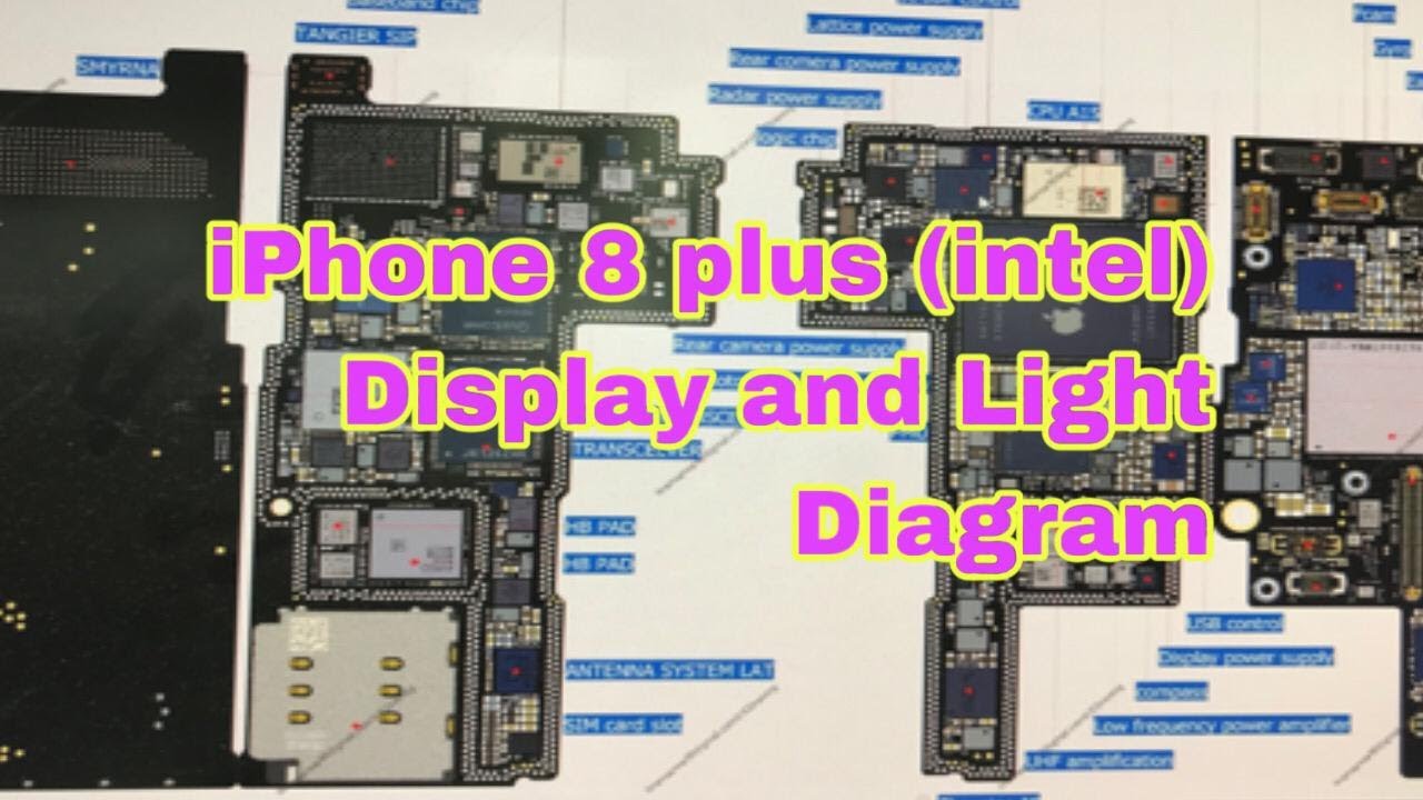 iPhone 8 Plus Intel motherboard Display and Back light Diagram with detail