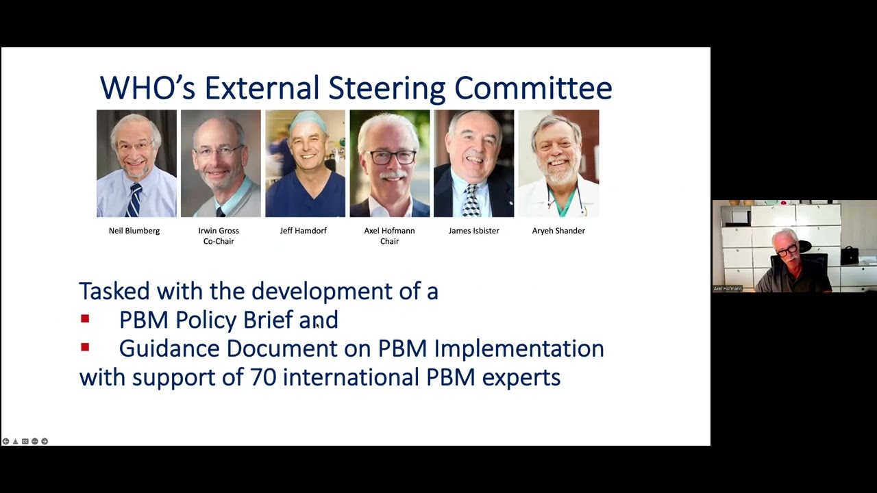WHO Patient Blood Management Policy Brief - Prof Axel Hoffman
