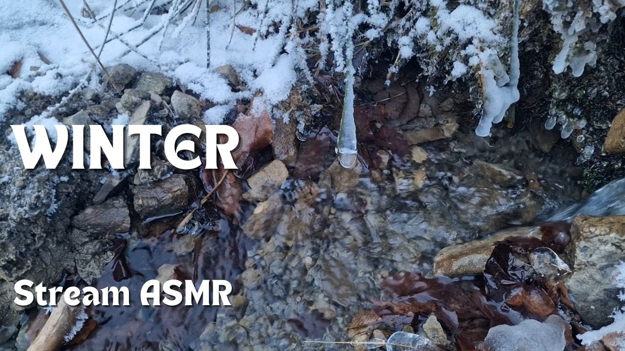 Winter Stream ASMR ❄️ Flowing Water & Ice Sounds for Deep Sleep (7 Hours)