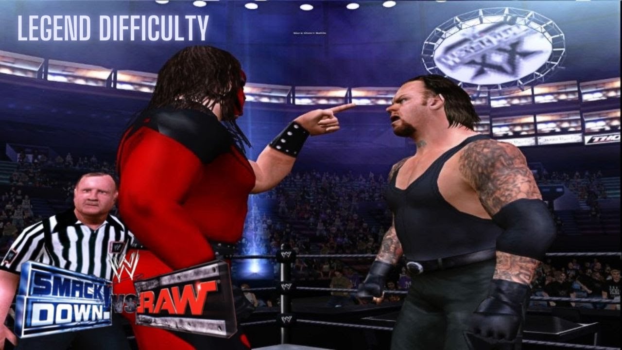 Masked Kane Vs Undertaker | WWE Smackdown Vs Raw 2004 | LEGEND Difficulty | PCSX2 | HD | Gameplay