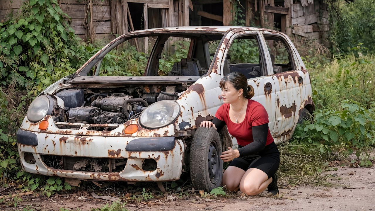Genius Girl Restores a KIA Car Swept Away by Flood | Full Repair and Restoration