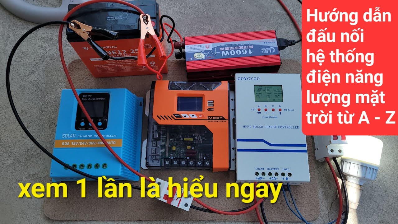 Hướng dẫn đấu nối hệ thống điện năng lượng mặt trời từ A - Z