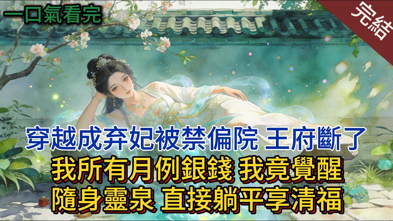 穿越成弃妃被禁偏院，王府斷了我所有月例銀錢，我竟覺醒隨身靈泉，直接躺平享清福。#小说推荐 #小说 #完結 #一口气看完 #古言 #有声小说