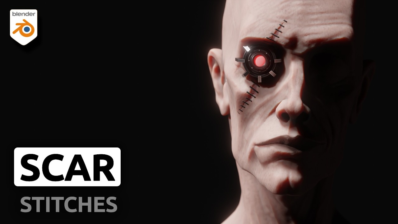 Blender Tutorial - Scar and Stitches in 6 Minutes