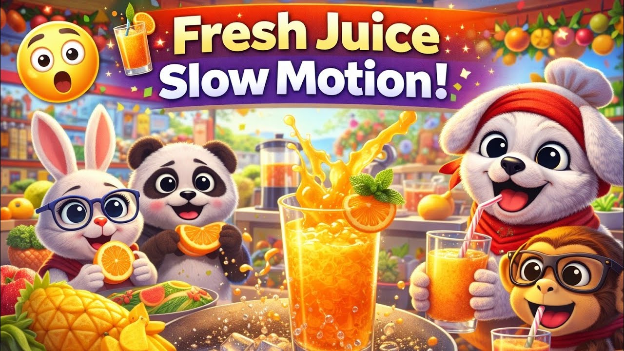🍹 Fresh Juice Slow Motion கலாட்டா! 😍 | Street Style Kids Cooking | TootooKid | 