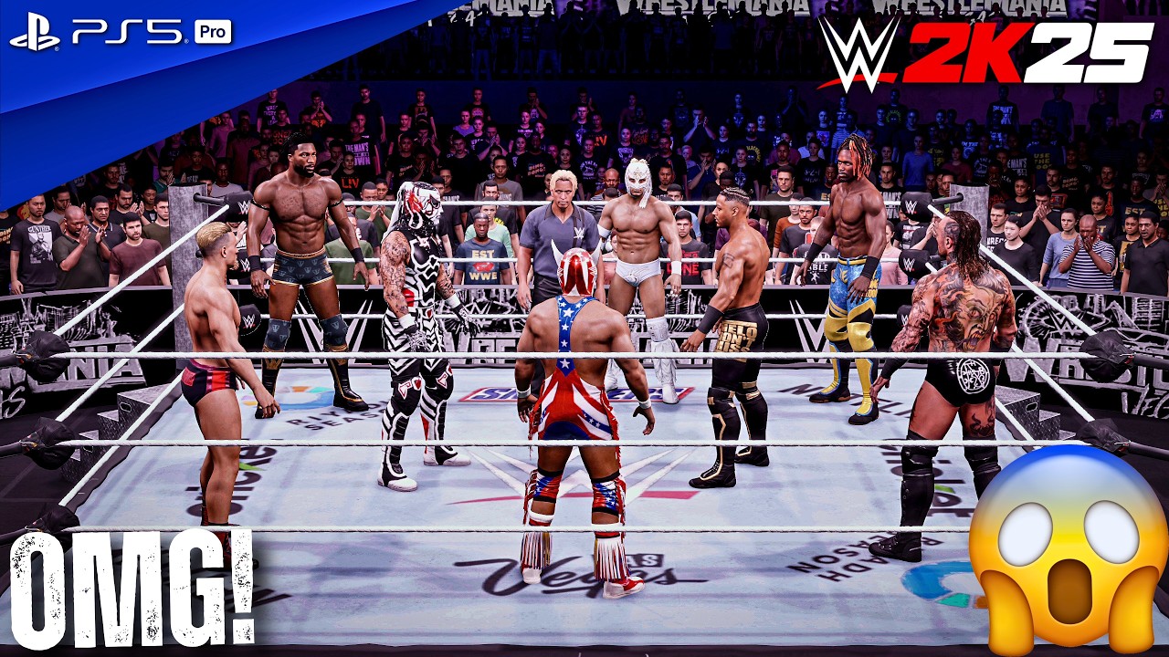 WWE 2K25 - Legendary 8-Man Match For The WWE United States Championship at WrestleMania 42 | 4K